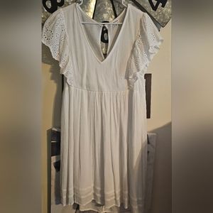 White v-neck dress!